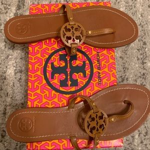 Tory Burch Mini Miller Royal Tan Flat Sandals